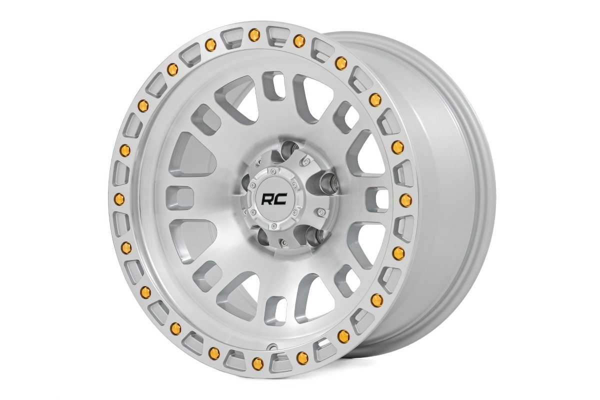 Wheel - Rough Country - 82 Series One-Piece, 17x9, 5x4.5 bolt pattern, -12mm offset, Simulated Beadlock - Full Machined
